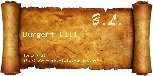 Burgert Lili névjegykártya